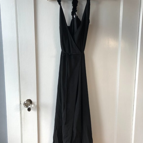 Black silk dress with ruffle straps - & Other Stories - Picture 2 of 5